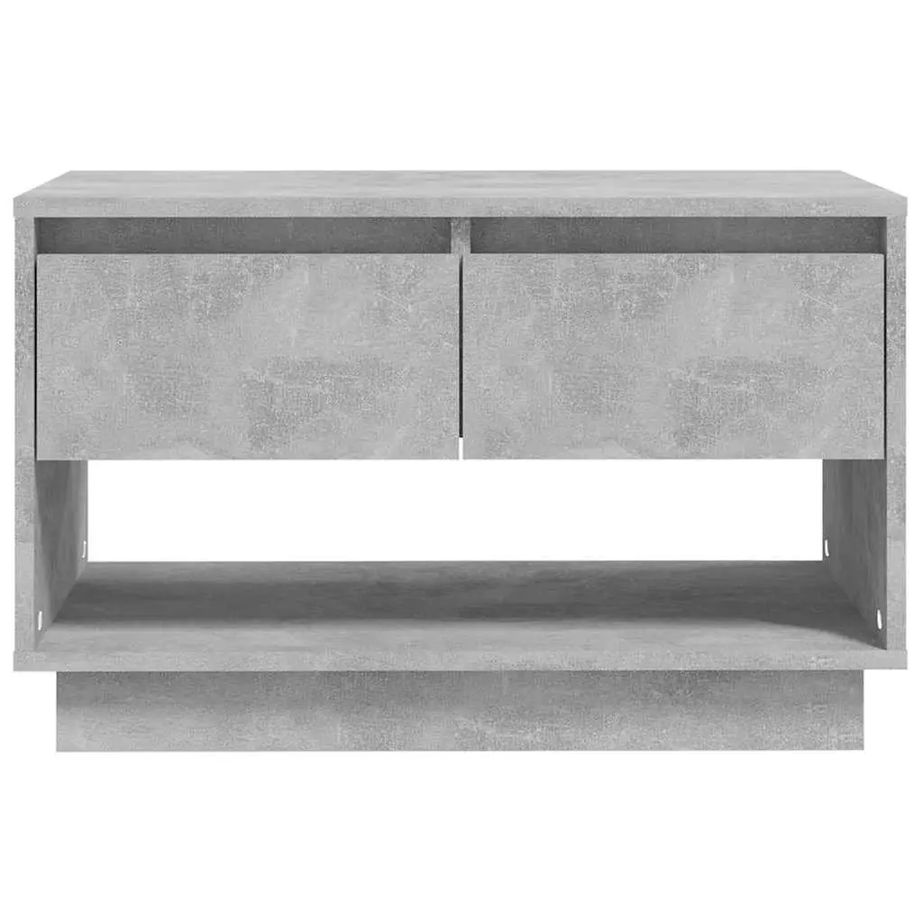 TV Cabinet Concrete Grey 70 x 41 x 44 cm Engineered Wood 2 Drawers Open Compartment