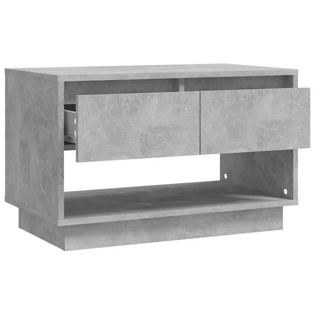 TV Cabinet Concrete Grey 70 x 41 x 44 cm Engineered Wood 2 Drawers Open Compartment