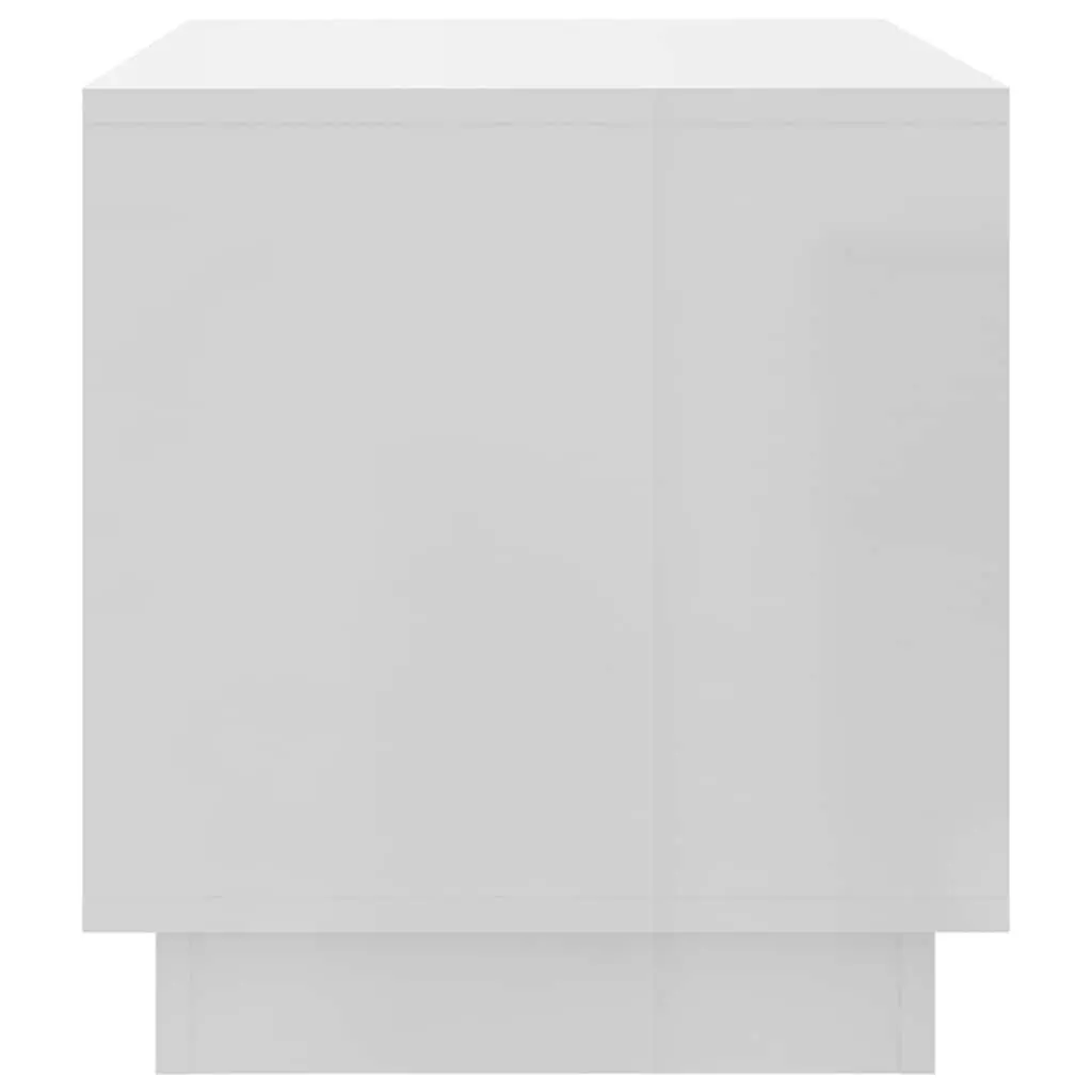 White High Gloss TV Cabinet with Drawers and Open Compartment