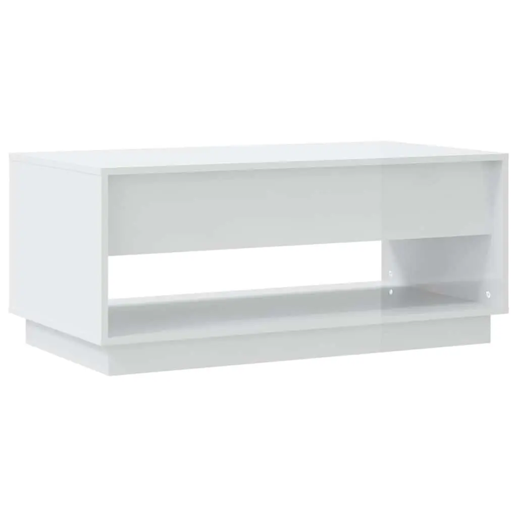 White Coffee Table with Storage Drawers