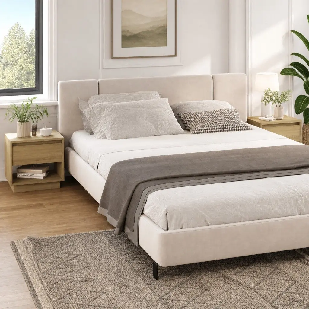 2-Piece Nightstand Set with Open Compartment