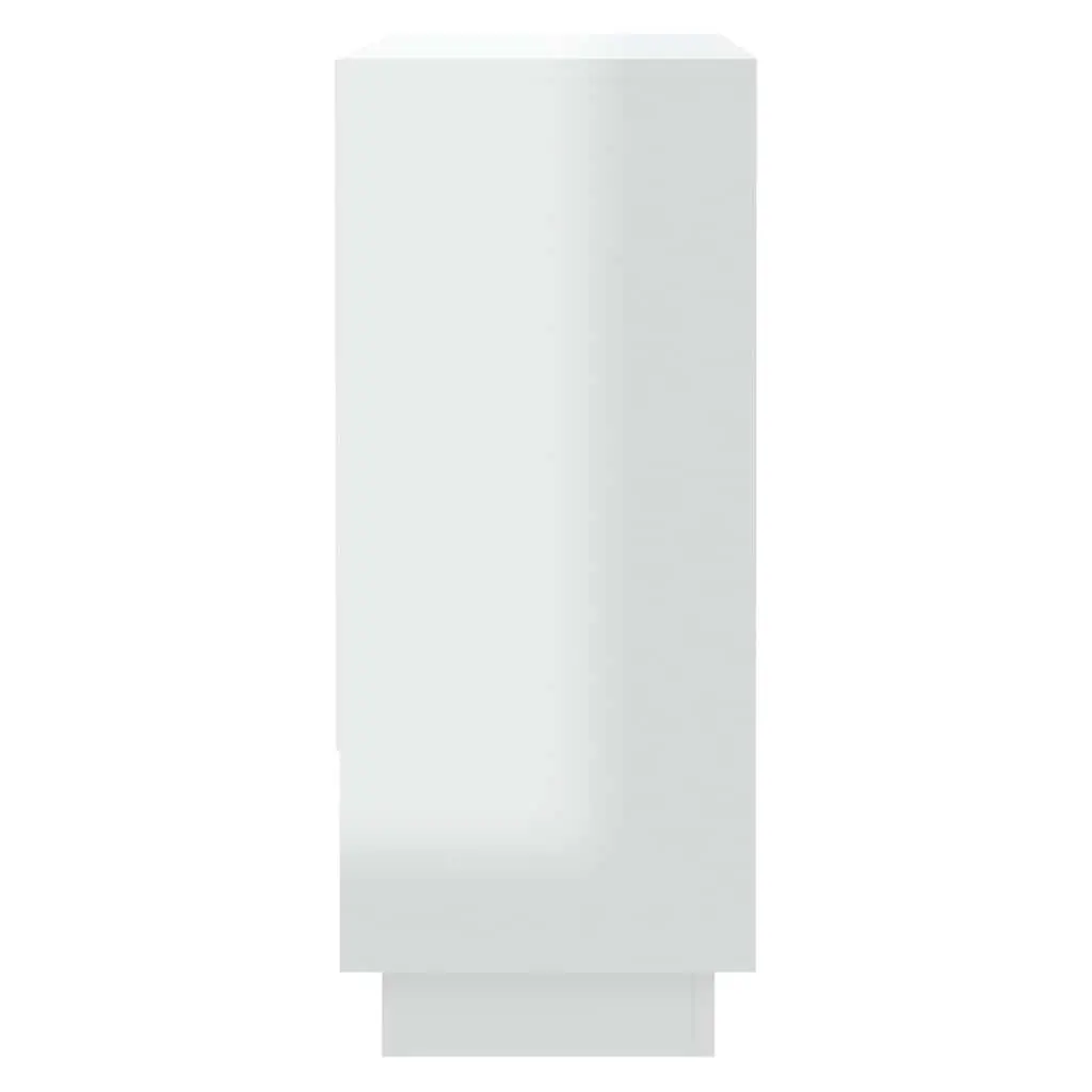 High Gloss White Sideboard Storage Cabinet with 3 Doors