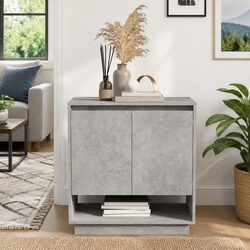 Grey Engineered Wood Sideboard Storage Cabinet