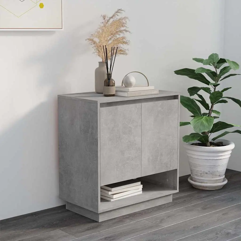 Grey Engineered Wood Sideboard Storage Cabinet