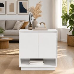 High Gloss White Minimalist Sideboard for Storage
