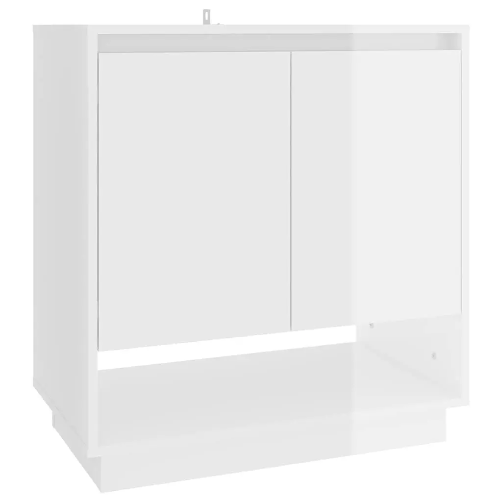 High Gloss White Minimalist Sideboard for Storage