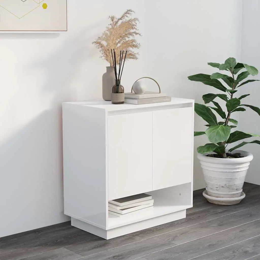 High Gloss White Minimalist Sideboard for Storage