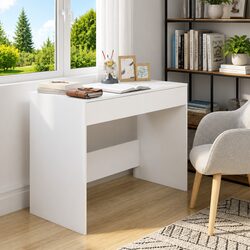 White Office Desk with 2 Drawers, 101x50x76.5 cm