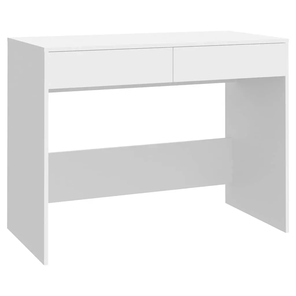 White Office Desk with 2 Drawers, 101x50x76.5 cm