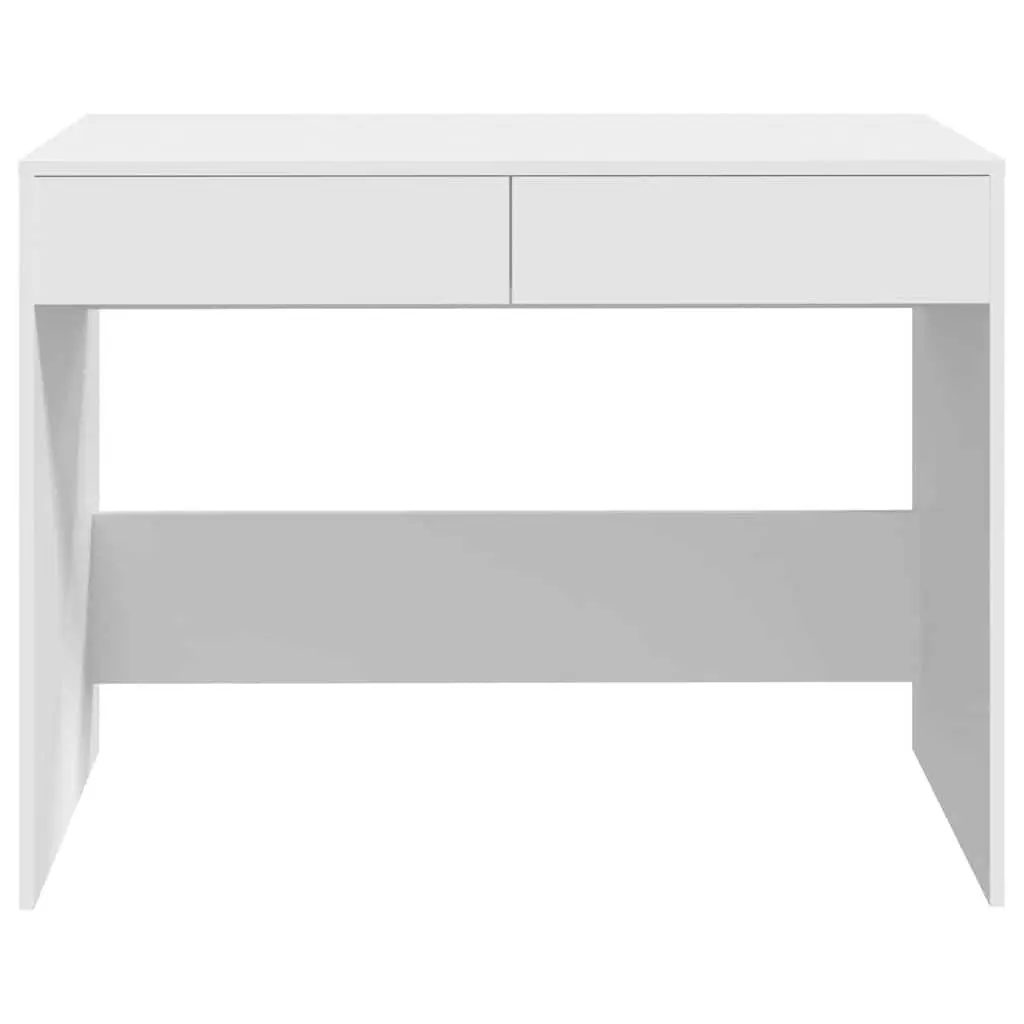 White Office Desk with 2 Drawers, 101x50x76.5 cm