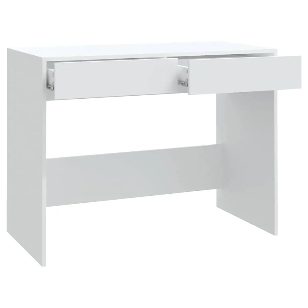 White Office Desk with 2 Drawers, 101x50x76.5 cm