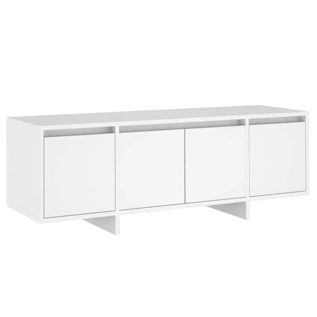 White 4 Door TV Cabinet for Living Room Storage
