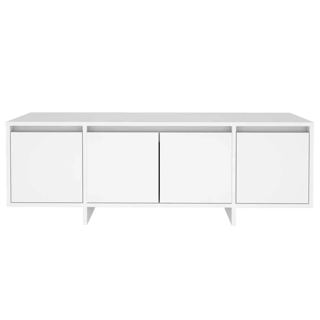 White 4 Door TV Cabinet for Living Room Storage
