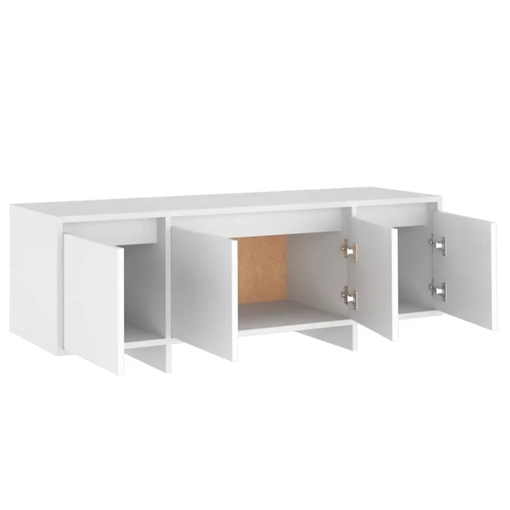 White 4 Door TV Cabinet for Living Room Storage