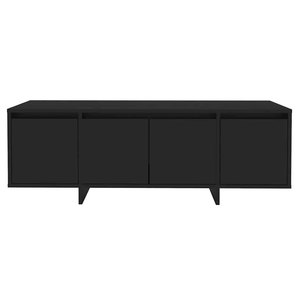 TV Cabinet Black 4-Door Lowboard Living Room Storage Entertainment Unit Engineered Wood 120 x 30 x 40.5 cm