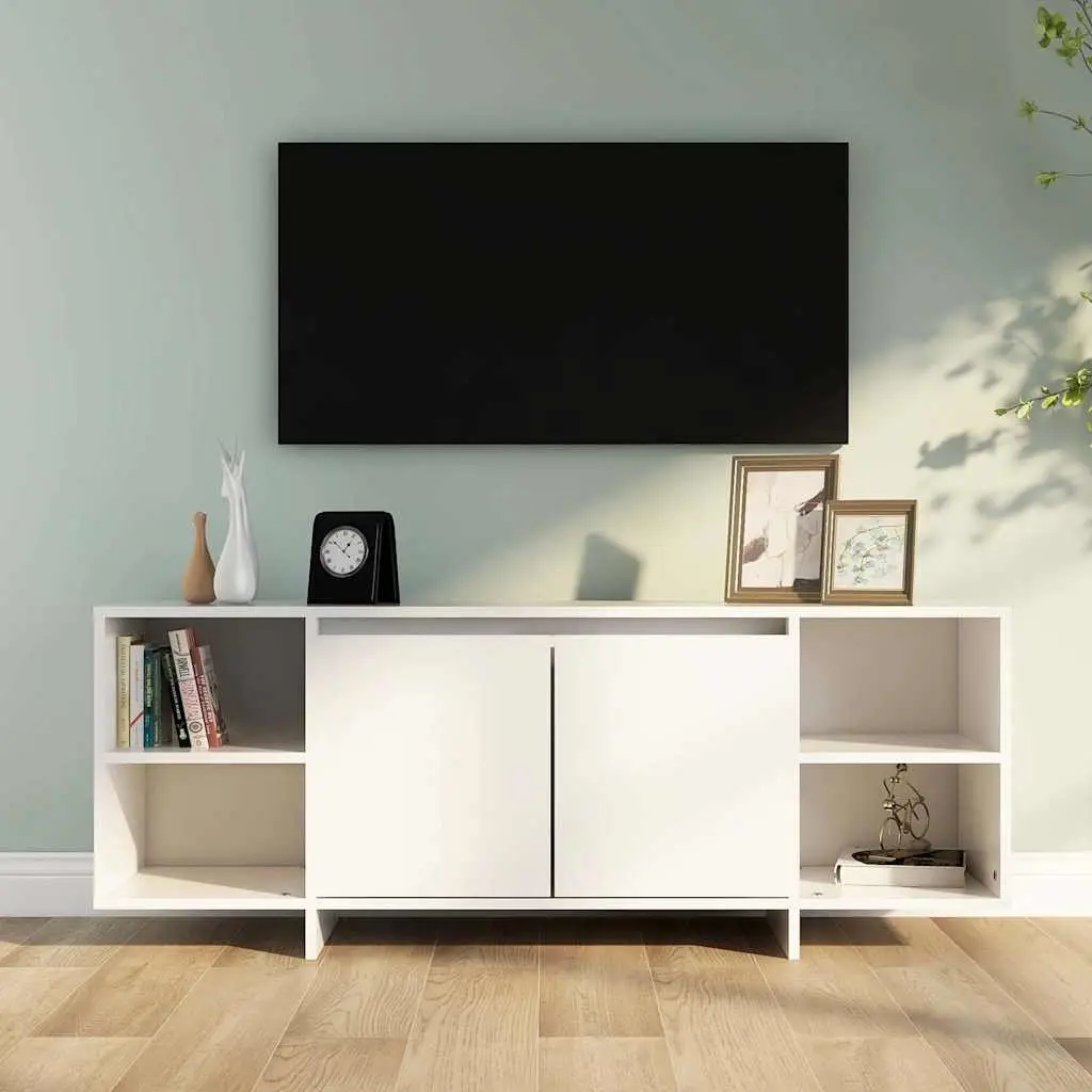 TV Cabinet White Living Room Storage Unit 130 x 35 x 50 cm Engineered Wood