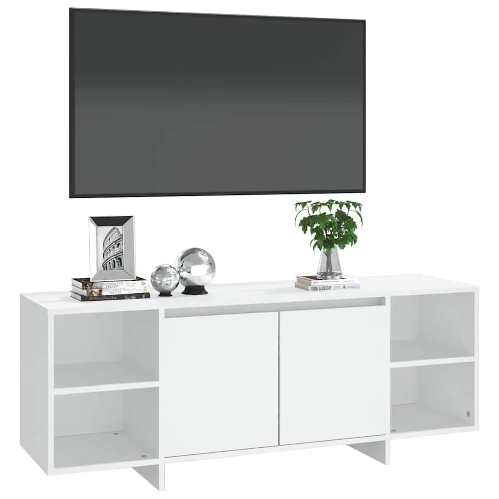 TV Cabinet White Living Room Storage Unit 130 x 35 x 50 cm Engineered Wood