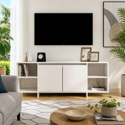 White High Gloss TV Cabinet for Living Rooms