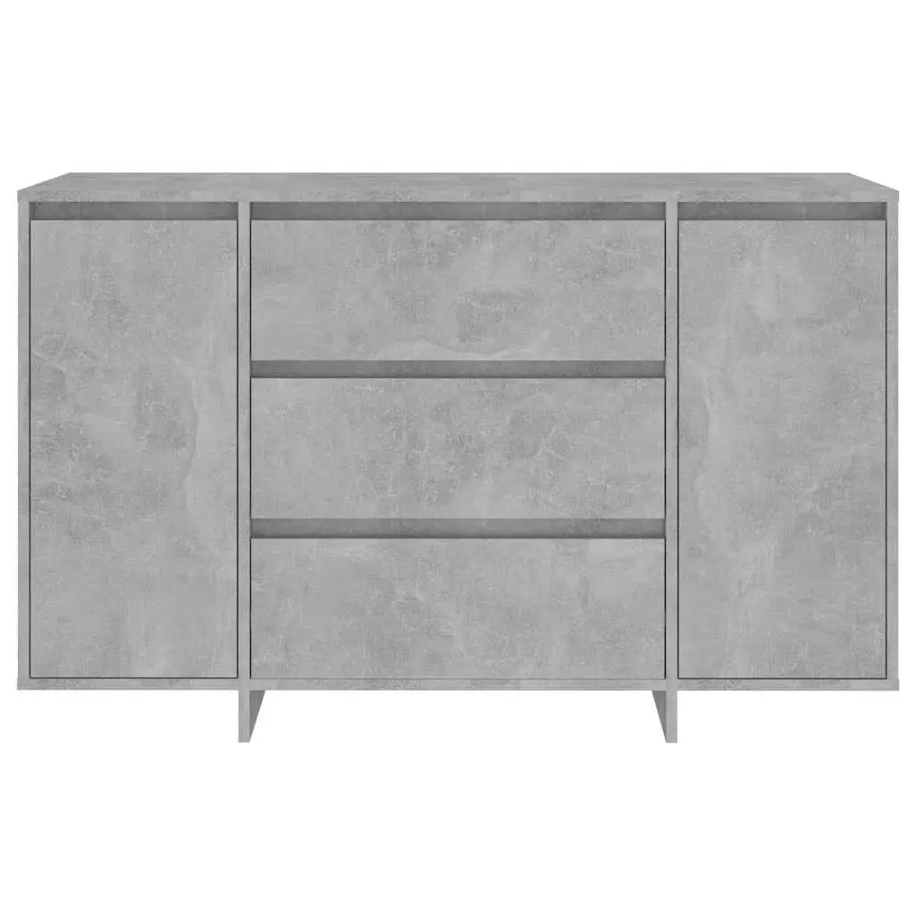 Sideboard Cabinet Grey 2 Doors 3 Drawers Engineered Wood