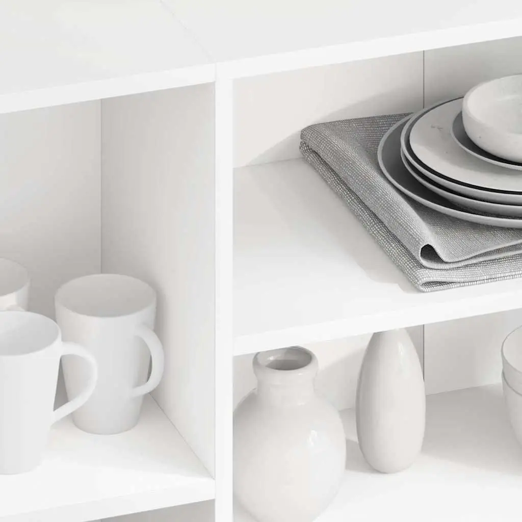 White Sideboard Modern Storage Cabinet 120cm Engineered Wood