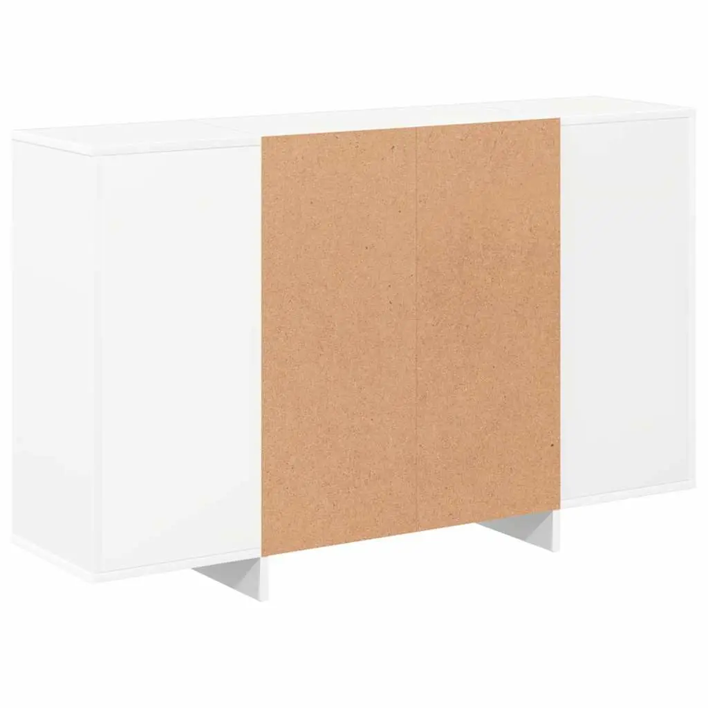 White Sideboard Modern Storage Cabinet 120cm Engineered Wood