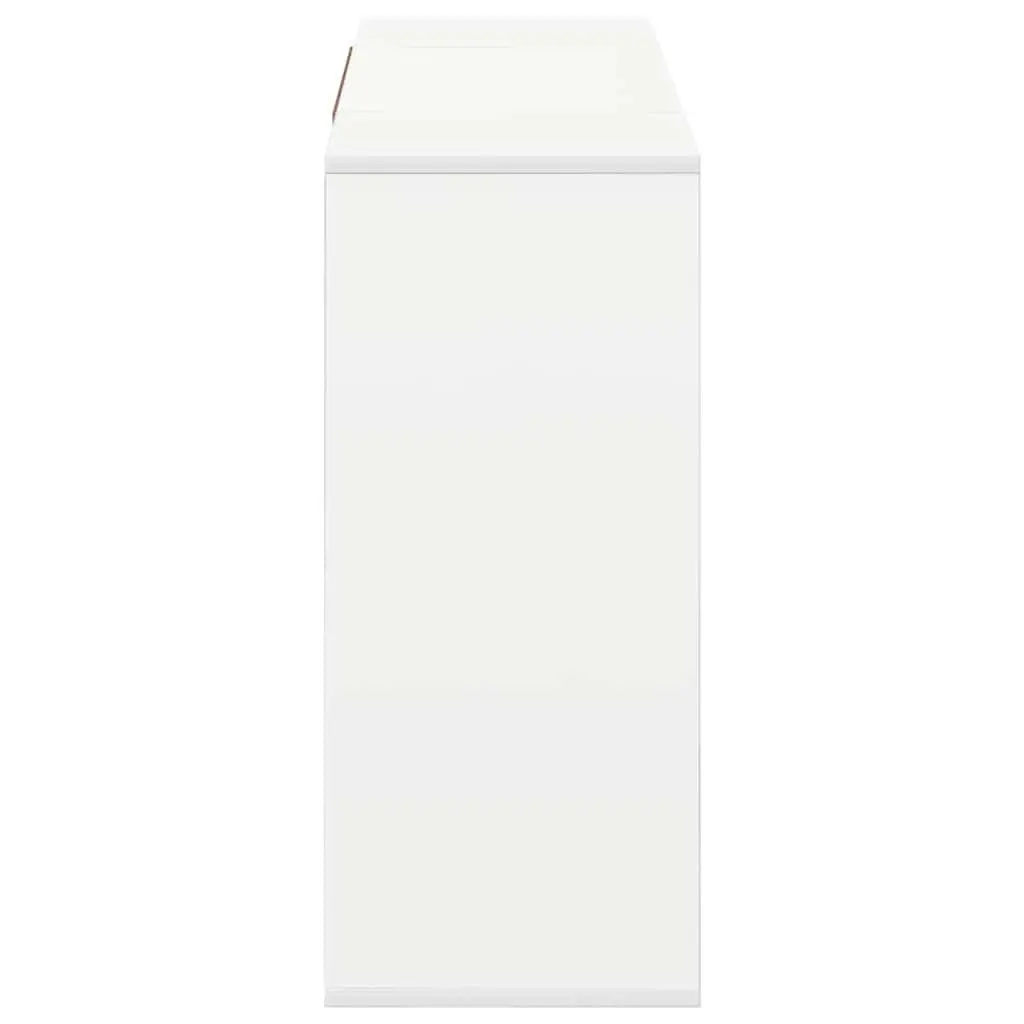 White Sideboard Modern Storage Cabinet 120cm Engineered Wood