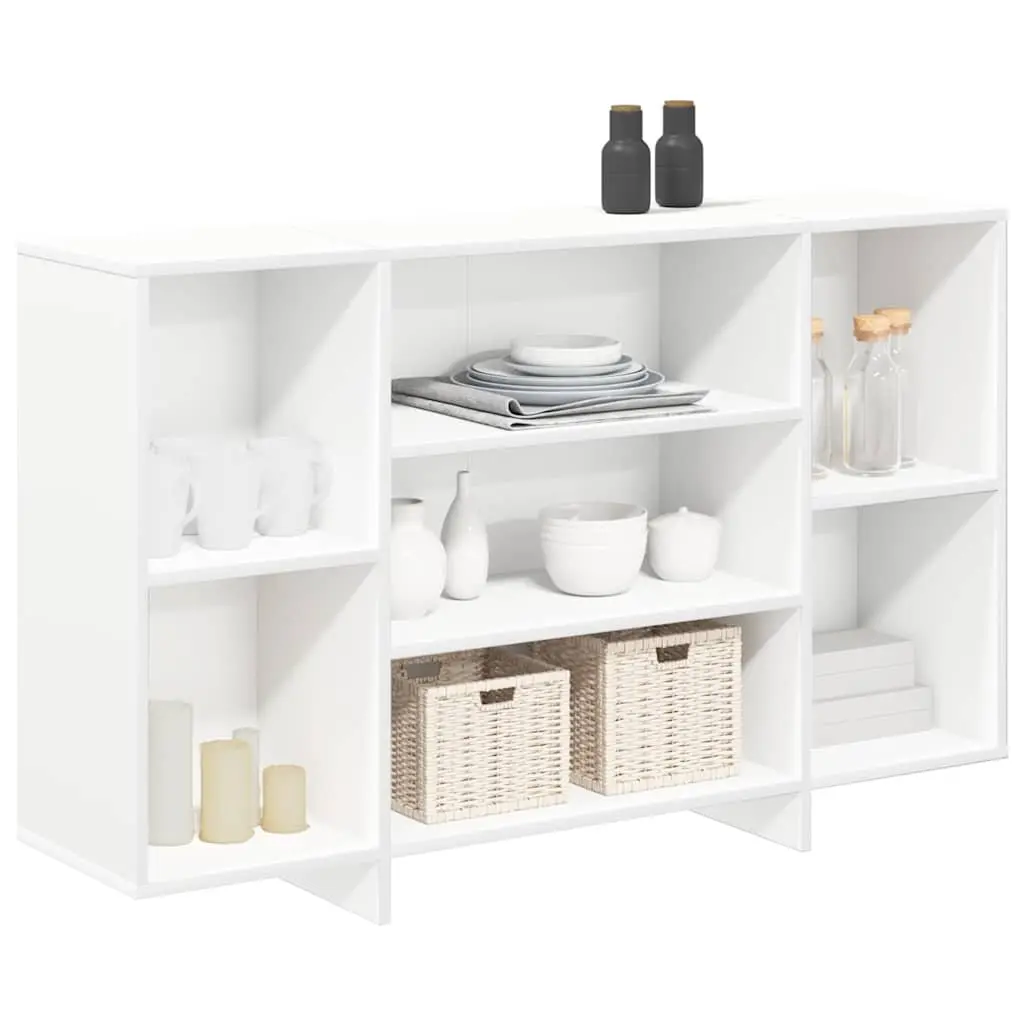White Sideboard Modern Storage Cabinet 120cm Engineered Wood
