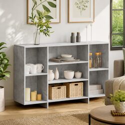 Grey Modern Sideboard with Shelves for Elegant Storage