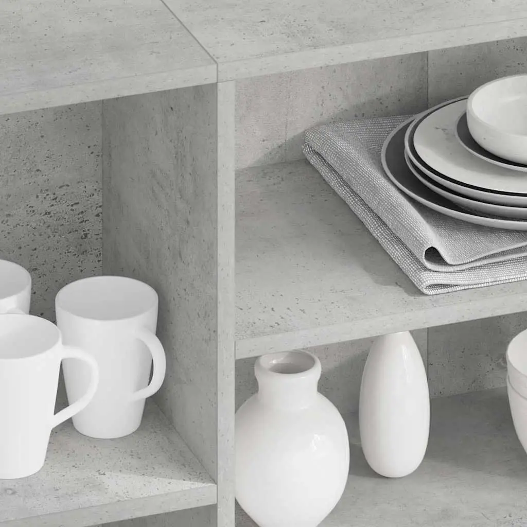 Sideboard with Shelves Grey Modern Storage Cabinet Cupboard Buffet Furniture