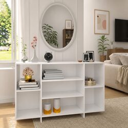 Contemporary White High Gloss Sideboard with 4 Shelves
