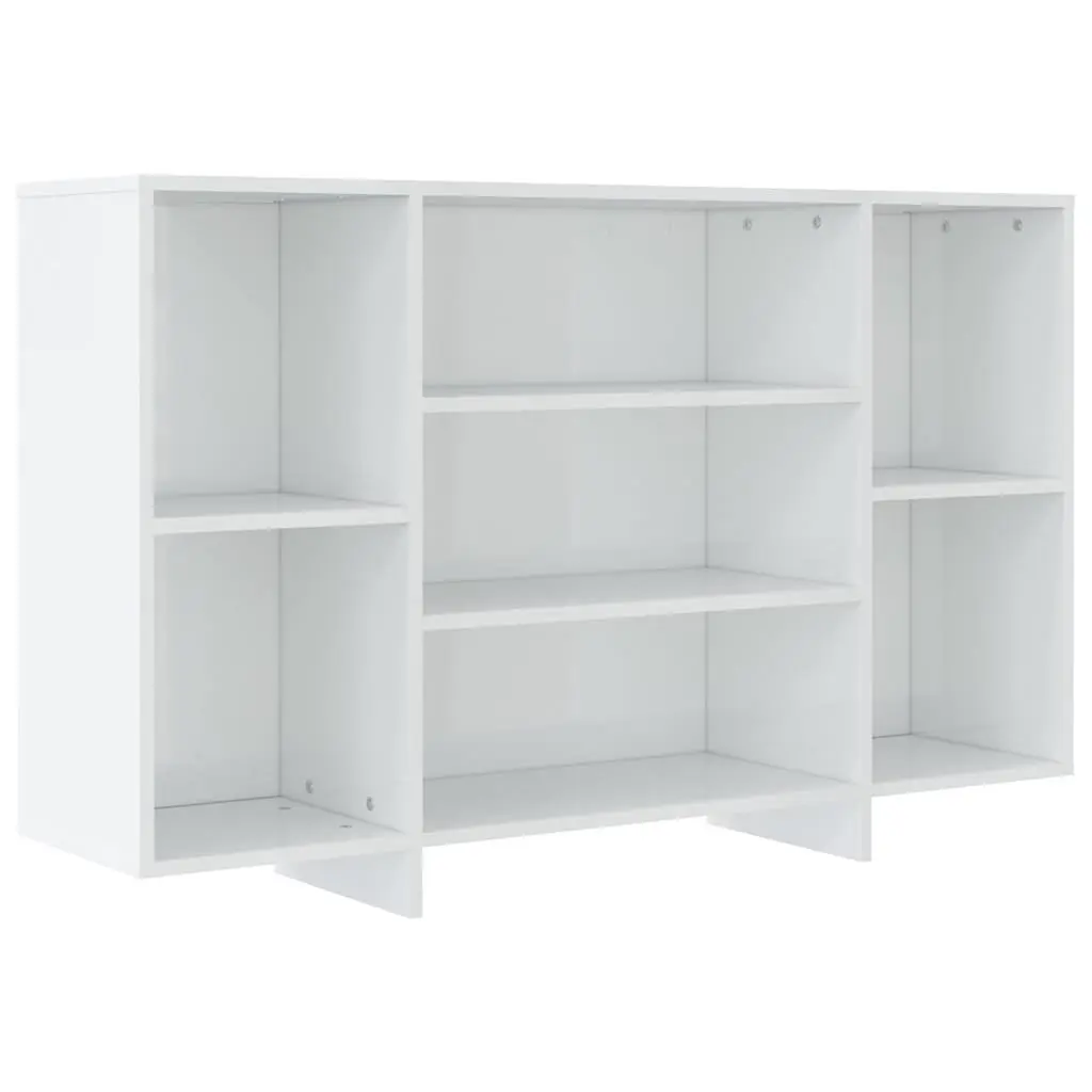 Sideboard White High Gloss 120cm Engineered Wood Modern Storage Cabinet