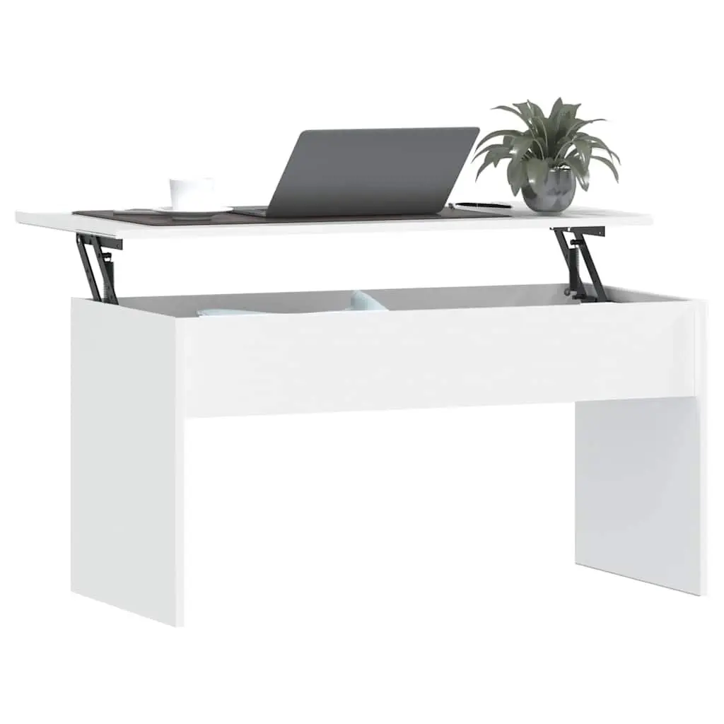 Coffee Table White Lift Top Storage Compartment Engineered Wood 102 x 50.5 x 52.5 cm