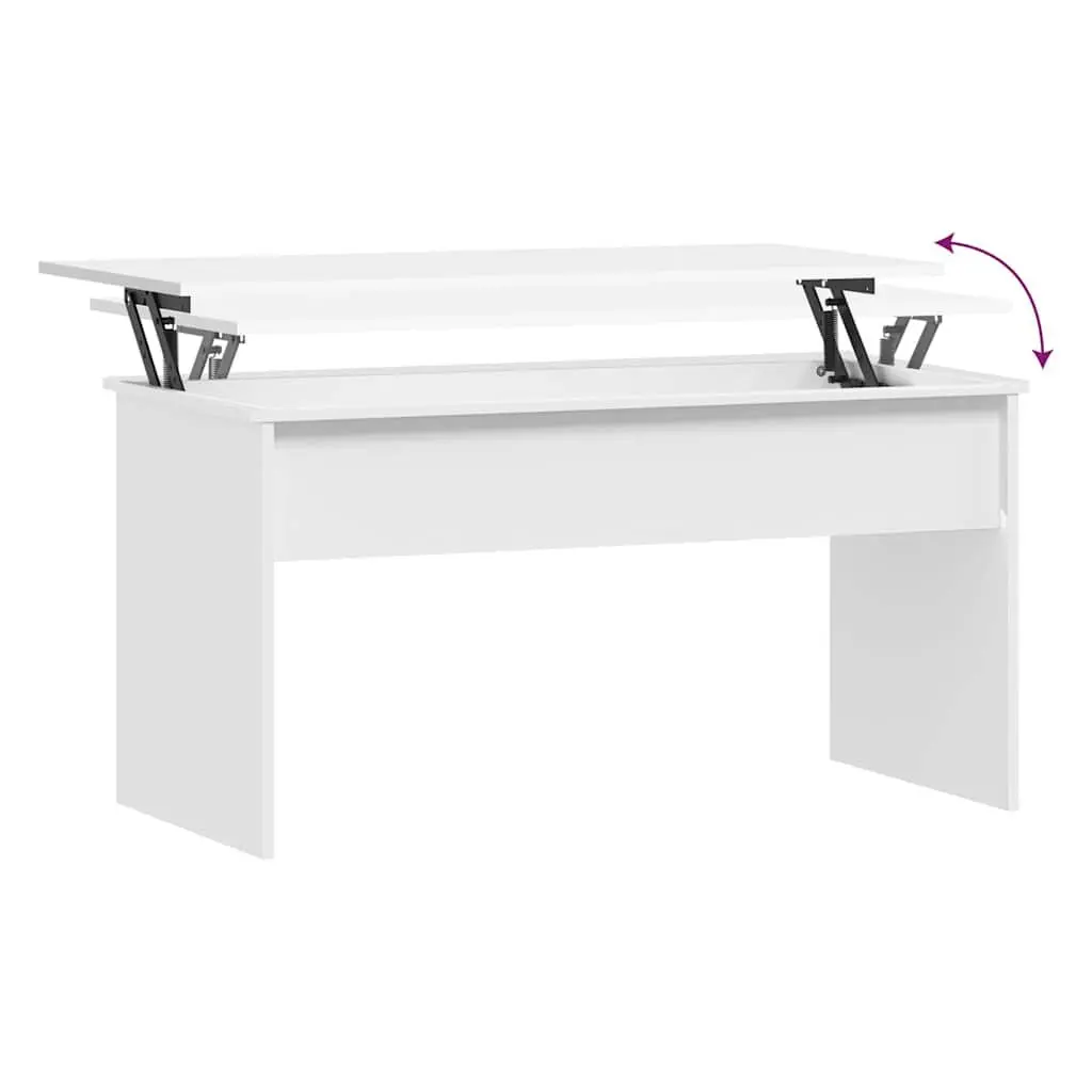 Coffee Table White Lift Top Storage Compartment Engineered Wood 102 x 50.5 x 52.5 cm