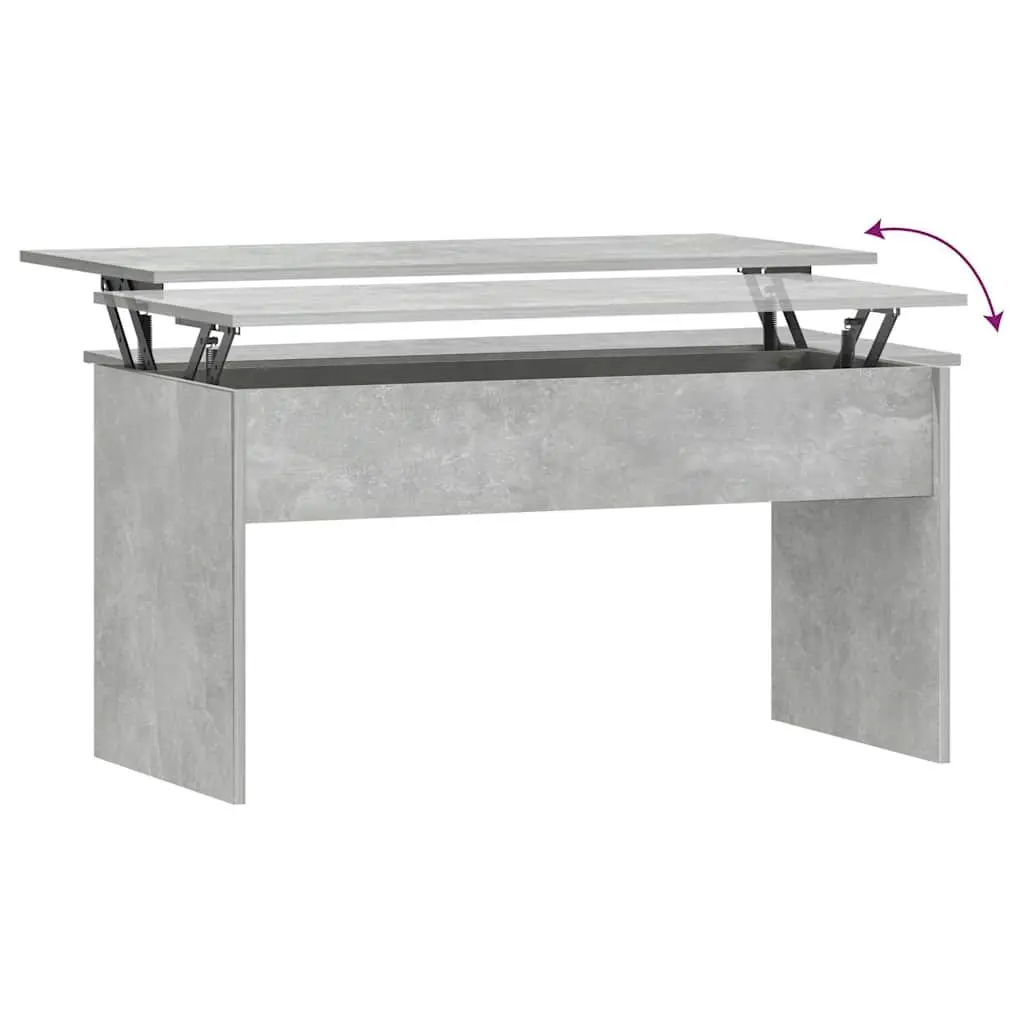 Coffee Table with Lift-Top Design Grey Engineered Wood Living Room Furniture