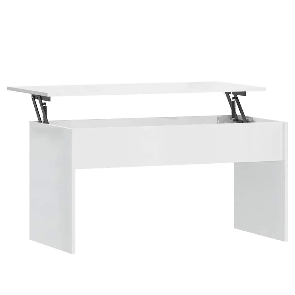 Coffee Table White Lift Top Storage Modern 102cm Engineered Wood