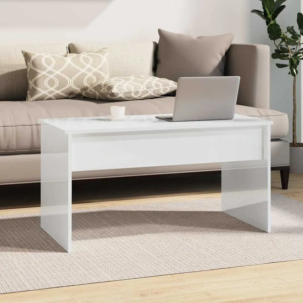 Coffee Table White Lift Top Storage Modern 102cm Engineered Wood