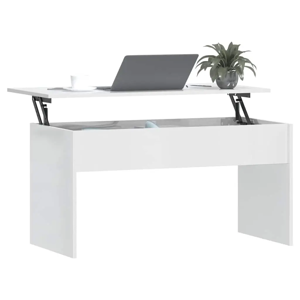 Coffee Table White Lift Top Storage Modern 102cm Engineered Wood