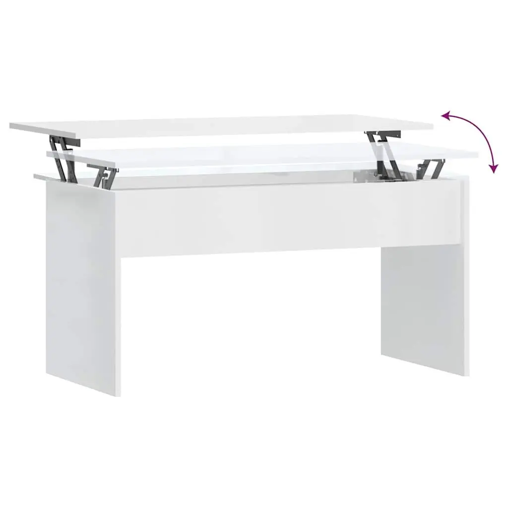Coffee Table White Lift Top Storage Modern 102cm Engineered Wood