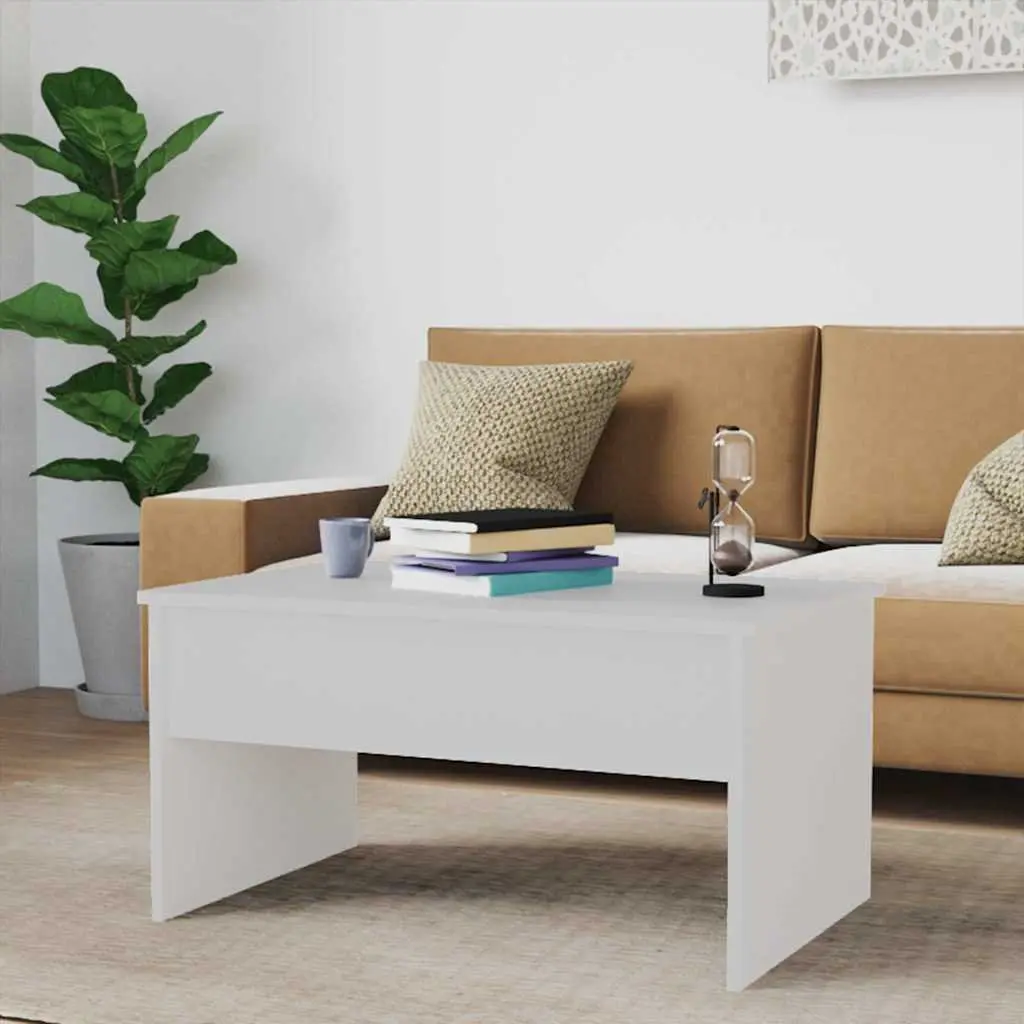 Coffee Table White Lift Top Hidden Storage Engineered Wood 80 x 50.5 x 41.5 cm