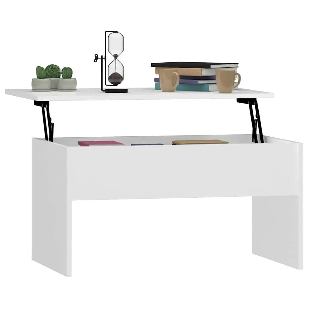 Coffee Table White Lift Top Hidden Storage Engineered Wood 80 x 50.5 x 41.5 cm