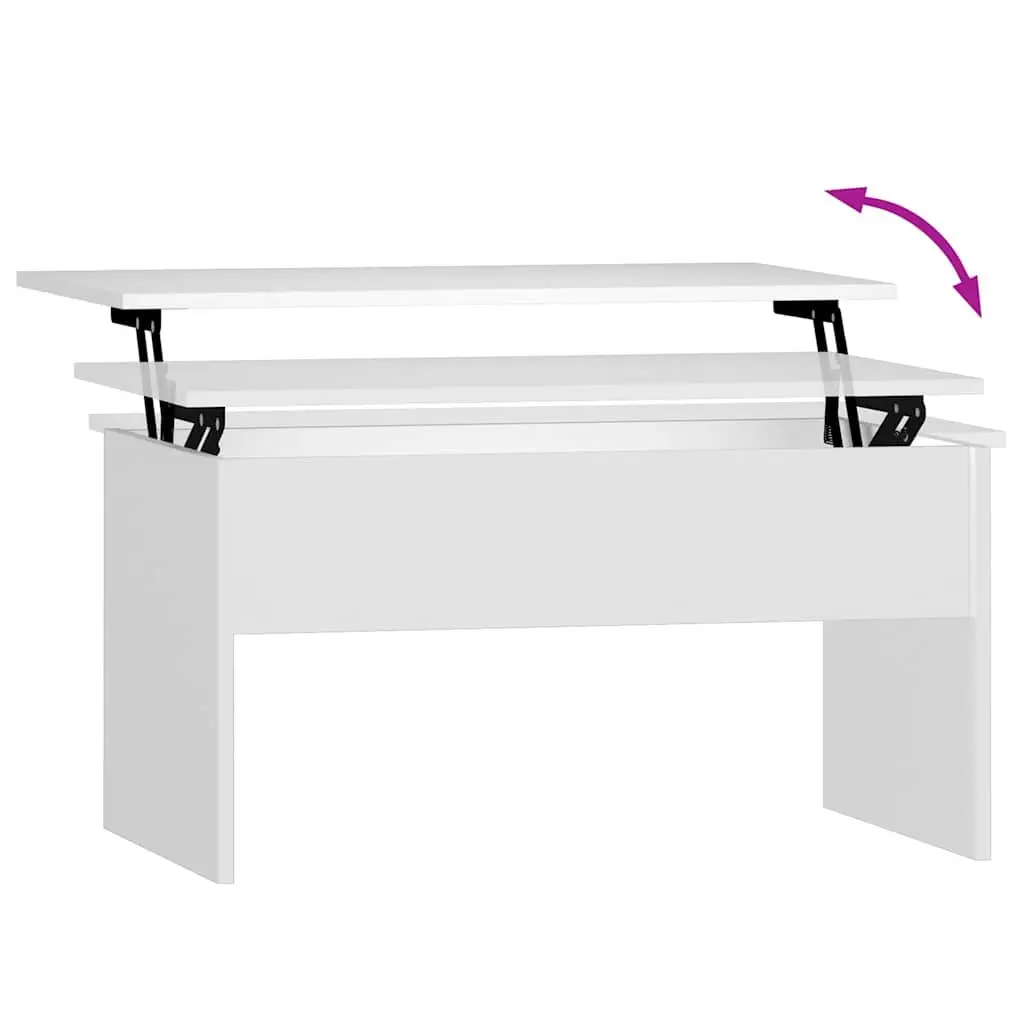 Coffee Table White Lift Top Hidden Storage Engineered Wood 80 x 50.5 x 41.5 cm