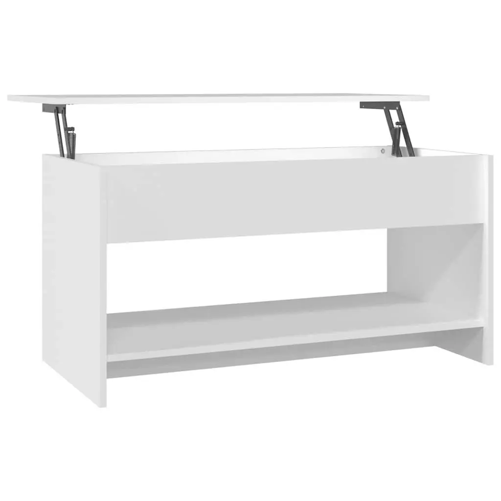 White Lift Top Coffee Table with Storage Compartment