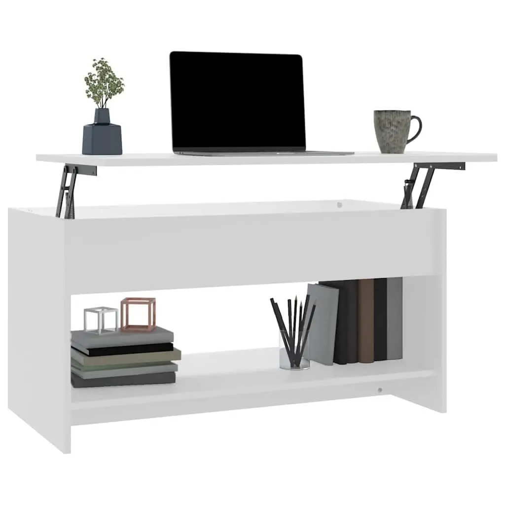 White Lift Top Coffee Table with Storage Compartment