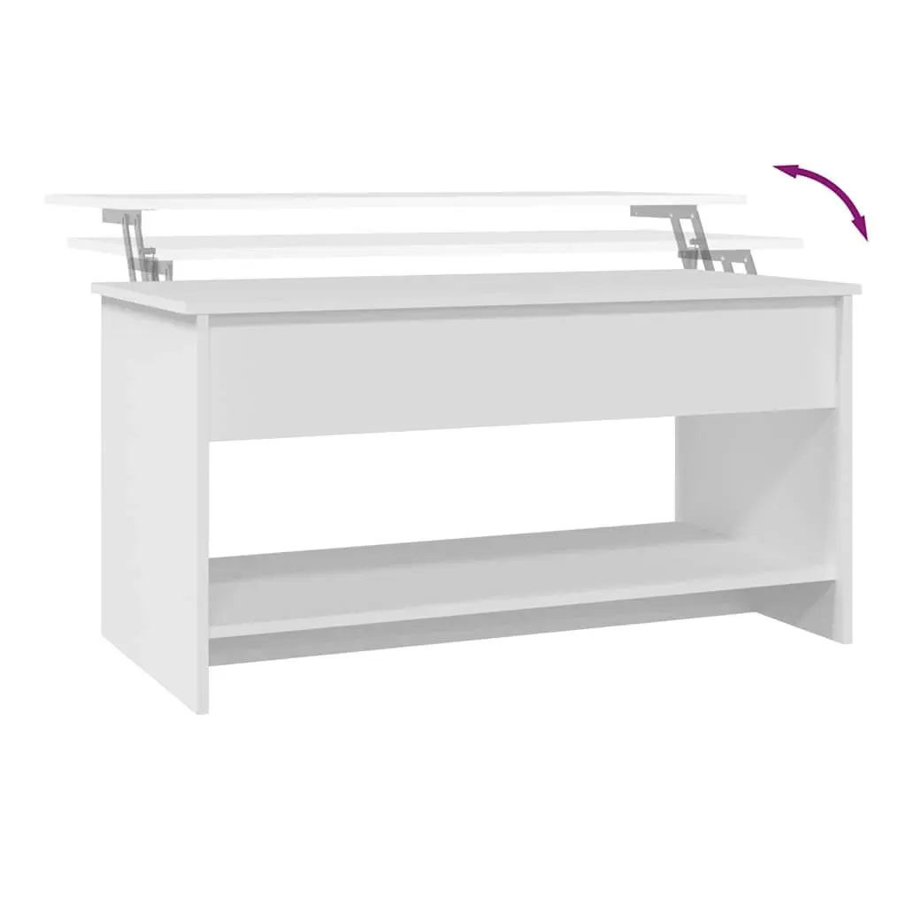 White Lift Top Coffee Table with Storage Compartment
