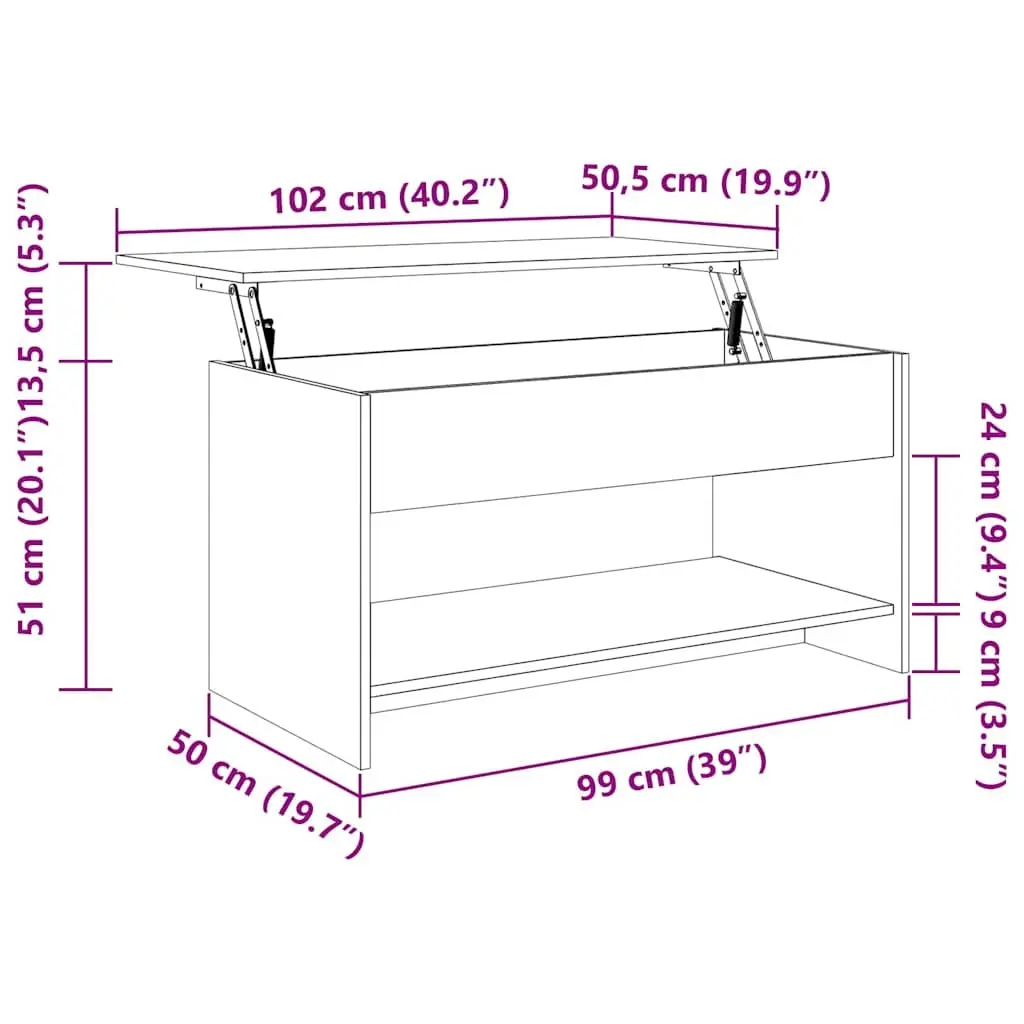 White Lift Top Coffee Table with Storage Compartment