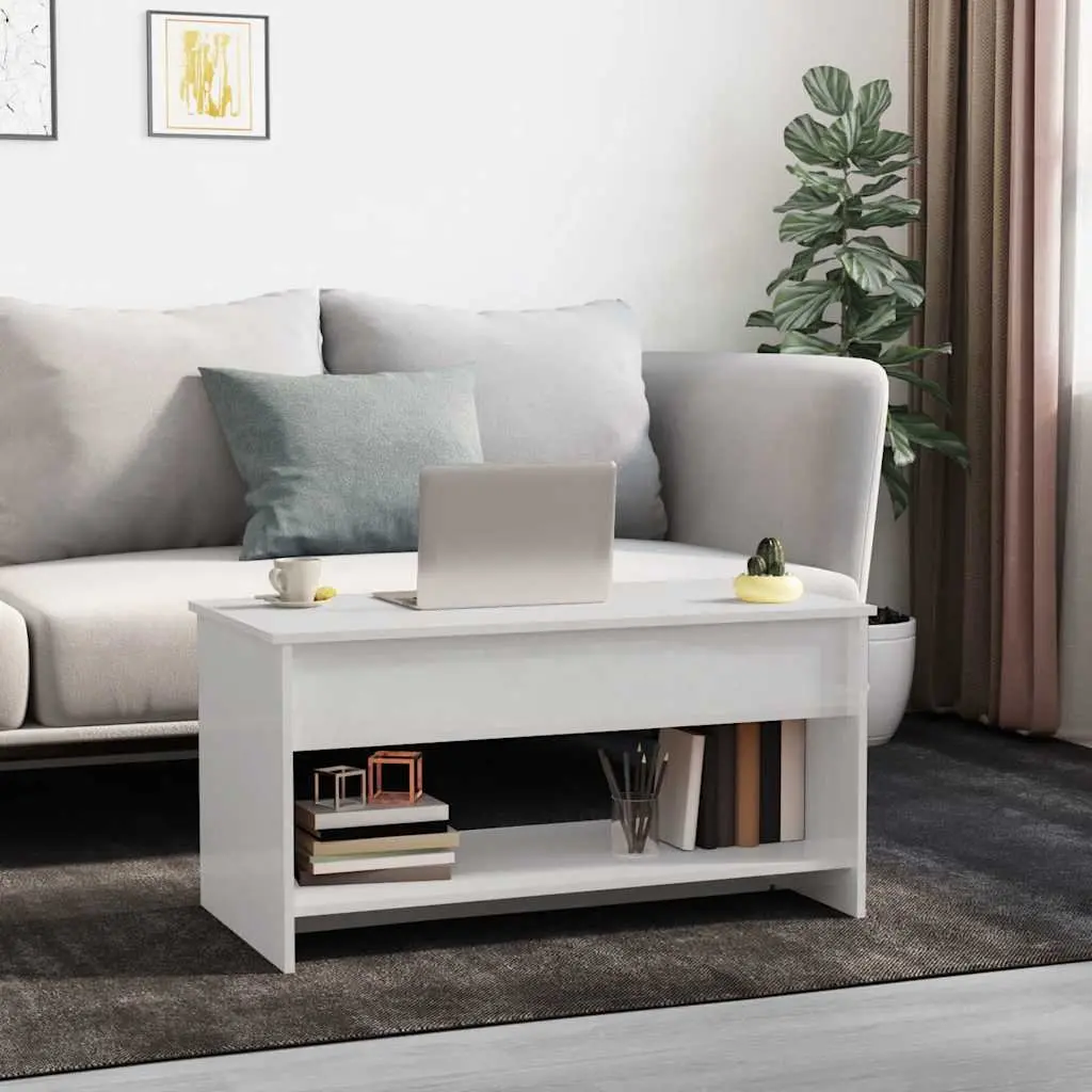 White High Gloss Lift Top Coffee Table