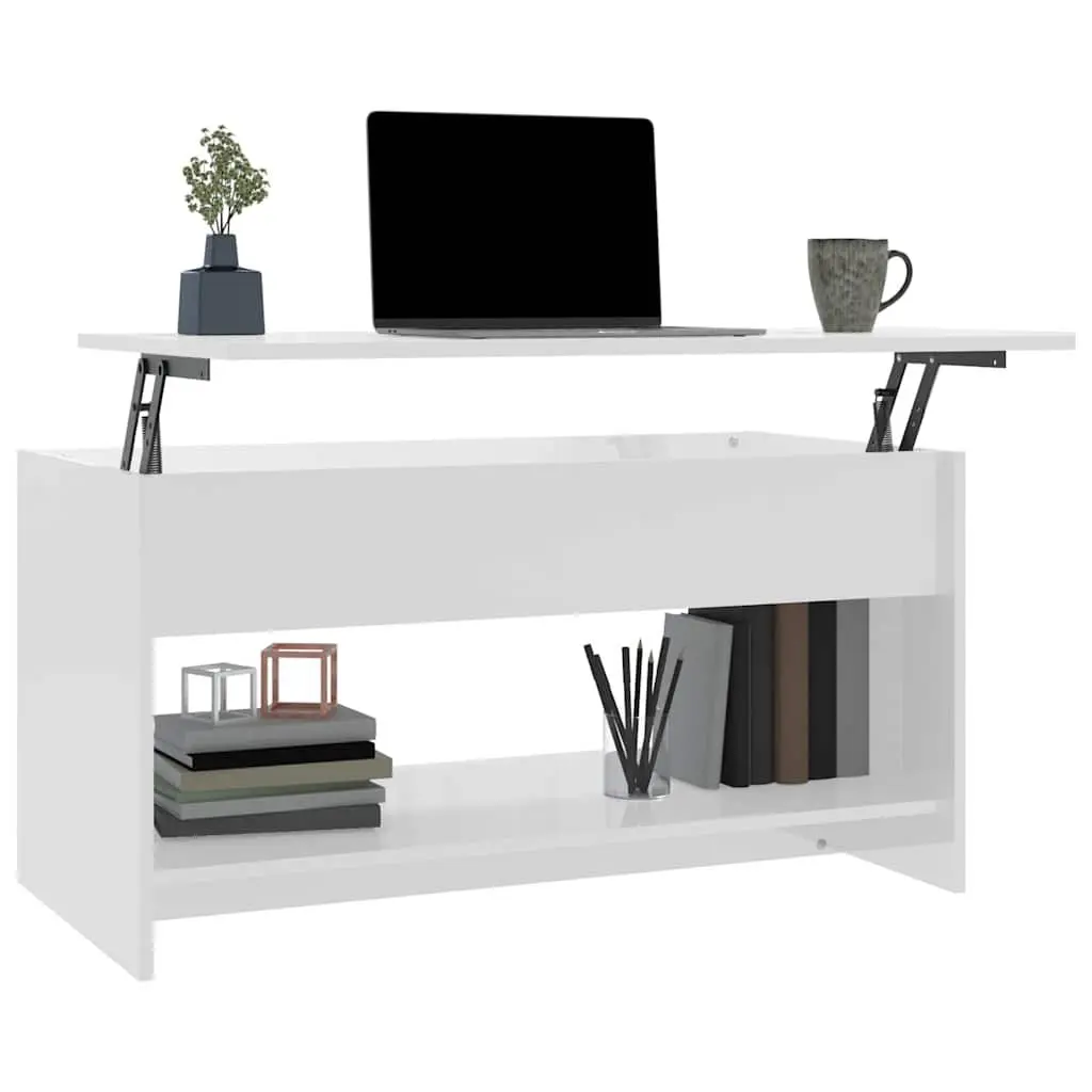 White High Gloss Lift Top Coffee Table