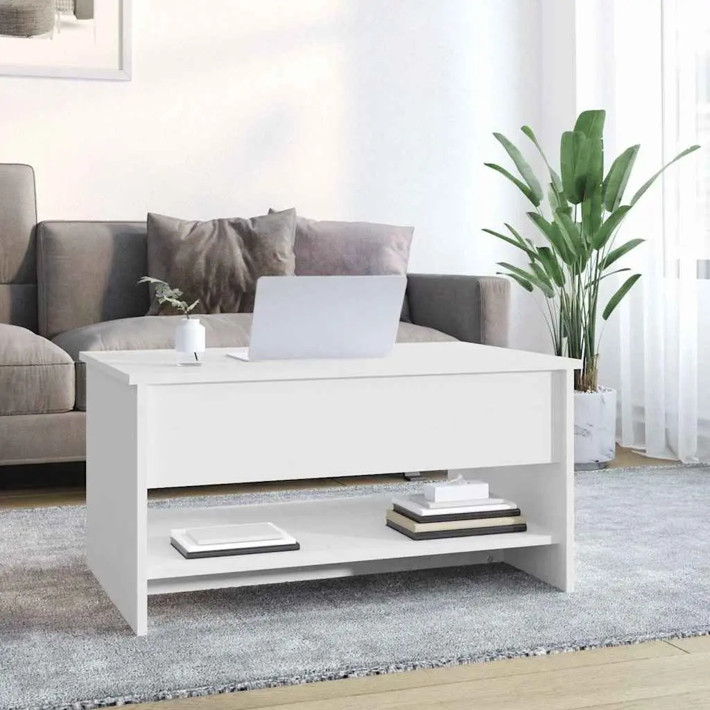 Coffee Table White Accent 80 x 50 x 40 cm Engineered Wood