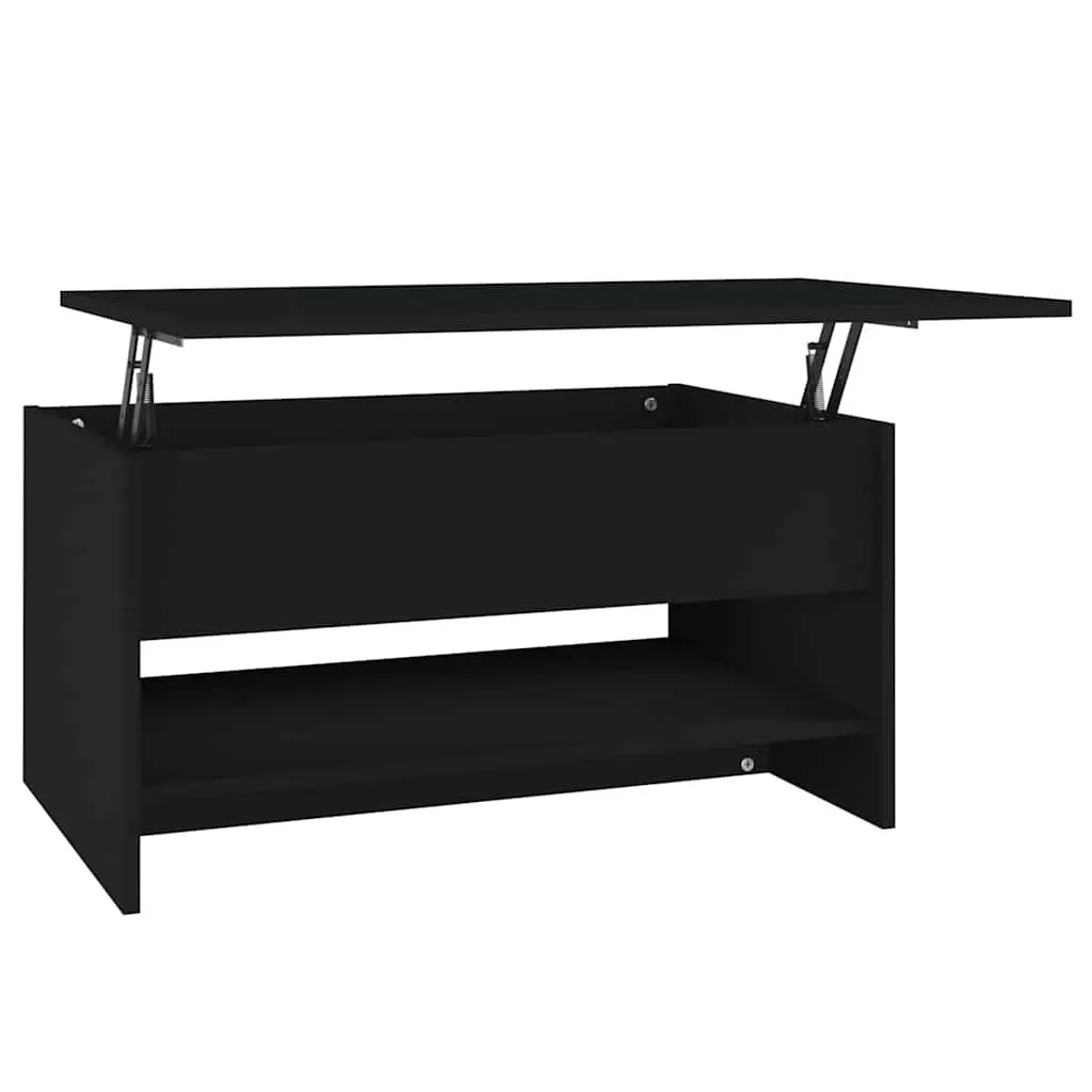 Coffee Table Black Adjustable Height Lift Top Storage Compartment Engineered Wood