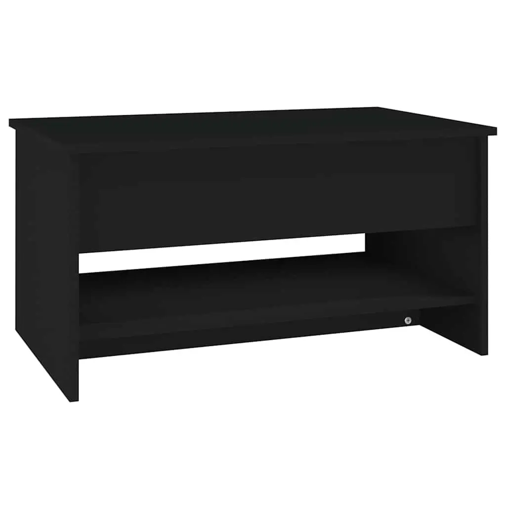 Coffee Table Black Adjustable Height Lift Top Storage Compartment Engineered Wood
